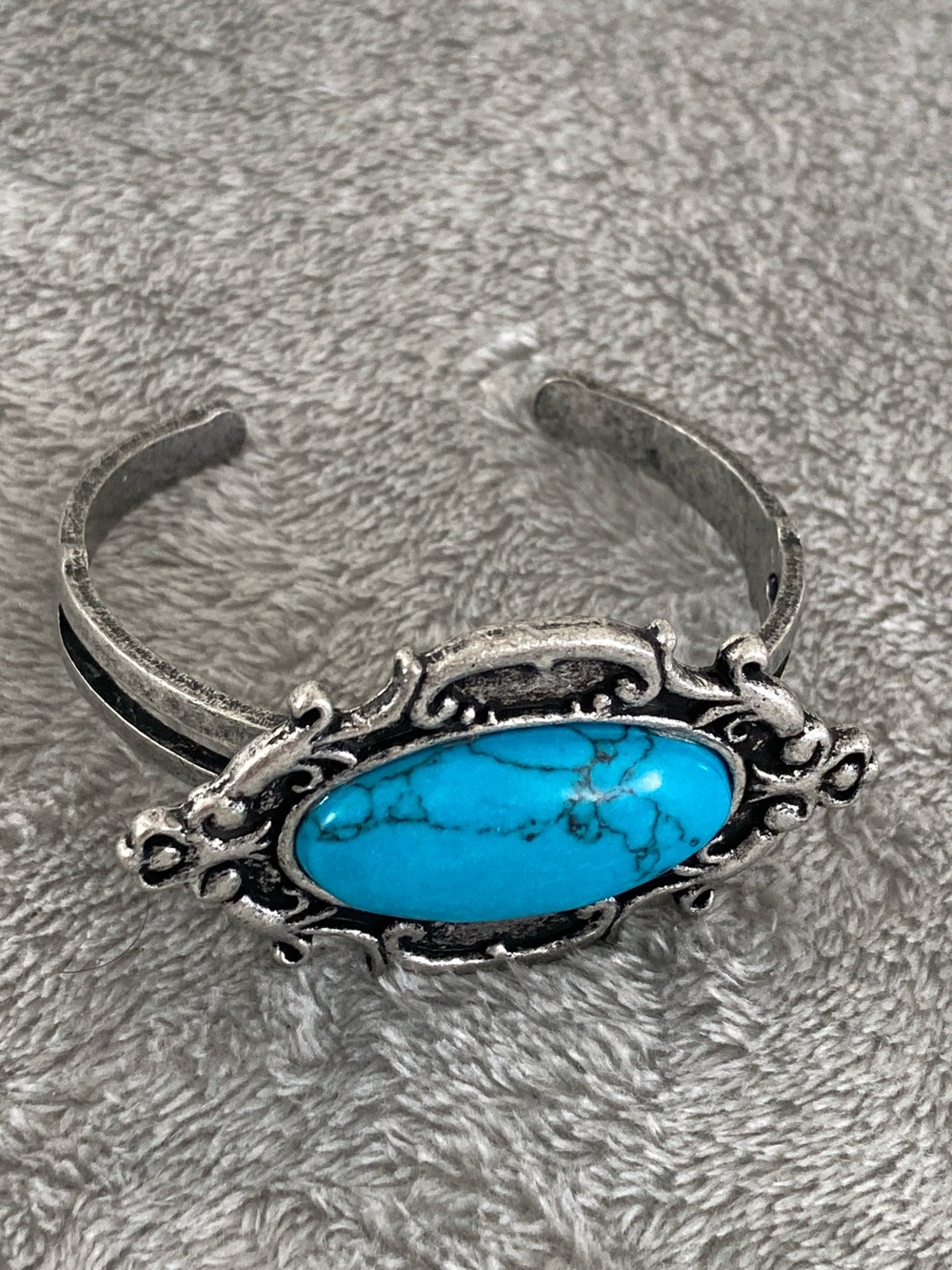 Faux turquoise stone cuff bracelet